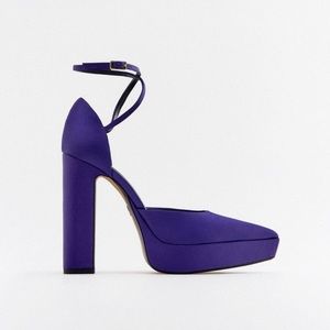 Zara satin pointed platform heels